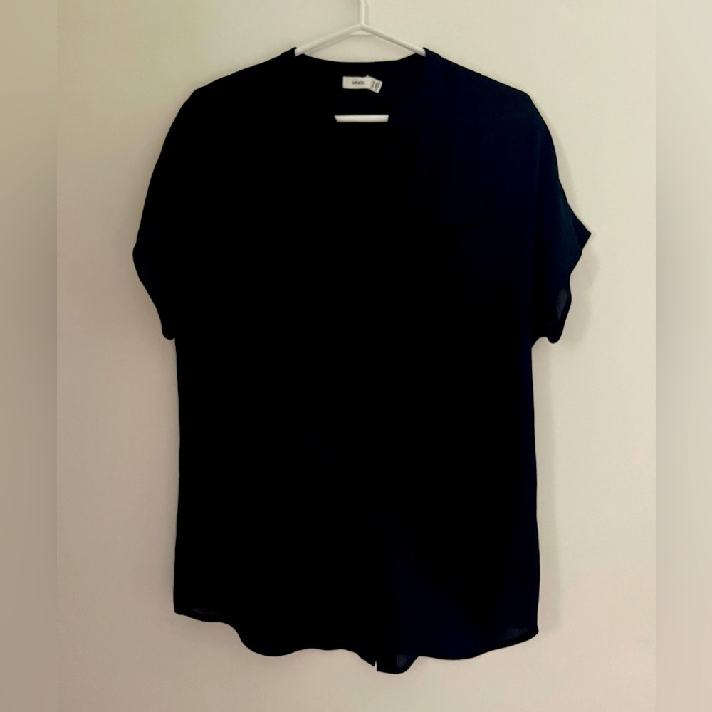 Vince 100% silk navy Blouse